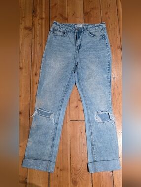 refuge Slim Flare Denim Jeans in Light Blue